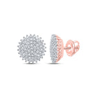 Radiant Rose: 10kt Rose Gold Diamond Cluster Earrings - Alternate view 1 from Splendid Jewellery
