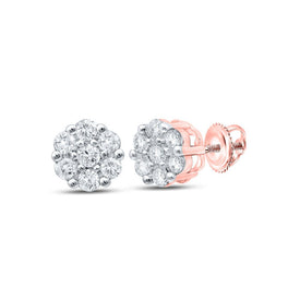 Splendid Jewellery 10kt Rose Gold Diamond Blossom Earrings - Alternate view 1 from Splendid Jewellery