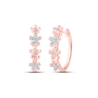 Radiant Rose Gold Diamond Flower Hoop Earrings - Alternate view 1 from Splendid Jewellery