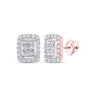 Radiant Rose Gold Diamond Cluster Earrings - Alternate view 1 from Splendid Jewellery