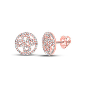 Radiant Romance 10kt Rose Gold Diamond Heart Circle Earrings - Alternate view 1 from Splendid Jewellery