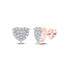 Romantic Radiance: 10kt Rose Gold Diamond Heart Earrings - Alternate view 1 from Splendid Jewellery