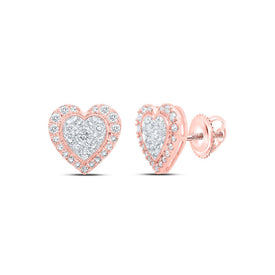 Romantic Rose Gold Diamond Heart Earrings - Alternate view 1 from Splendid Jewellery