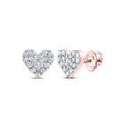 Romantic Reflections: 10kt Rose Gold Heart Diamond Earrings - Alternate view 1 from Splendid Jewellery