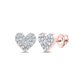 Romantic Reflections: 10kt Rose Gold Heart Diamond Earrings - Alternate view 1 from Splendid Jewellery