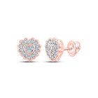 10kt Rose Gold Heart-Shaped Diamond Earrings: A Timeless Symbol of Love and Elegance - Alternate view 1 from Splendid Jewellery