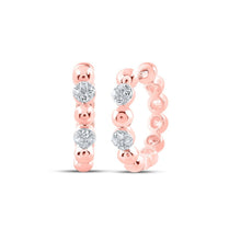 Load image into Gallery viewer, Radiant Rose Gold Diamond Hoop Earrings: A Timeless Treasure of Elegance and Brilliance - Alternate view 1 from Splendid Jewellery