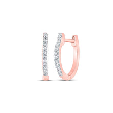 Load image into Gallery viewer, Splendid Jewellery 10kt Rose Gold Diamond Sparkle Hoop Earrings - Alternate view 1 from Splendid Jewellery