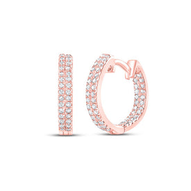 Rose Gold Diamond Brilliance Hoop Earrings - Alternate view 1 from Splendid Jewellery