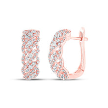 Load image into Gallery viewer, Splendid Jewellery 10kt Rose Gold Diamond Hoop Earrings - Alternate view 1 from Splendid Jewellery