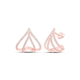 Radiant Rose Gold Diamond Half Hoop Earrings - Alternate view 1 from Splendid Jewellery