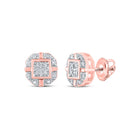 10kt Rose Gold Diamond Square Earrings: Timeless Elegance and Sparkling Brilliance - Alternate view 1 from Splendid Jewellery