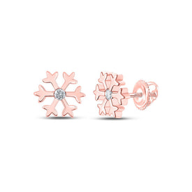 Splendid Jewellery 10kt Rose Gold Diamond Snowflake Earrings - Alternate view 1 from Splendid Jewellery