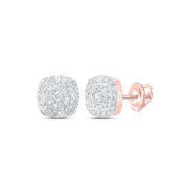 Exquisite Rose Gold Diamond Square Earrings: A Dazzling Blend of Elegance and Modernity - Alternate view 1 from Splendid Jewellery