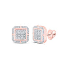 Radiant Rose Gold Diamond Square Earrings - Alternate view 1 from Splendid Jewellery