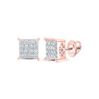 Exquisite Rose Gold Diamond Square Earrings - Timeless Elegance and Modern Charm - Alternate view 1 from Splendid Jewellery