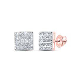 Splendid Jewellery 10kt Rose Gold Square Diamond Earrings - Alternate view 1 from Splendid Jewellery