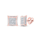 Splendid Jewellery 10kt Rose Gold Diamond Square Earrings: A Timeless Touch of Elegance - Alternate view 1 from Splendid Jewellery