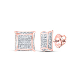 Splendid Jewellery 10kt Rose Gold Diamond Square Earrings: A Timeless Touch of Elegance - Alternate view 1 from Splendid Jewellery