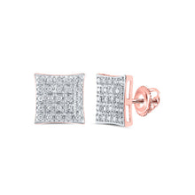 Load image into Gallery viewer, Radiant Rose Gold Square Diamond Earrings: A Captivating Symbol of Elegance - Alternate view 1 from Splendid Jewellery