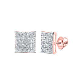 Radiant Rose Gold Square Diamond Earrings: A Captivating Symbol of Elegance - Alternate view 1 from Splendid Jewellery