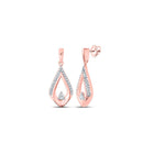 Rose Gold Diamond Tear Dangle Earrings: A Captivating Statement of Elegance and Glamour - Alternate view 1 from Splendid Jewellery