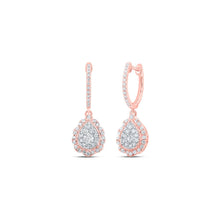 Load image into Gallery viewer, Radiant Rose Gold Diamond Teardrop Earrings - Alternate view 1 from Splendid Jewellery