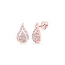 Load image into Gallery viewer, Rose Gold Diamond Teardrop Earrings - A Captivating Sparkle for Every Occasion - Alternate view 1 from Splendid Jewellery