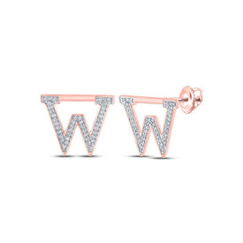Personalized Sparkling Rose Gold Initial Earrings - Alternate view 1 from Splendid Jewellery