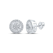 Load image into Gallery viewer, Dazzling Diamond Cluster Circle Earrings in 10kt White Gold - Alternate view 1 from Splendid Jewellery