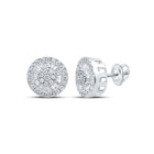 Dazzling Diamond Cluster Circle Earrings in 10kt White Gold - Alternate view 1 from Splendid Jewellery