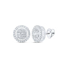Dazzling Diamond Delight 10kt White Gold Womens Baguette Circle Earrings - Alternate view 1 from Splendid Jewellery