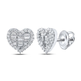 10kt White Gold Heart-shaped Diamond Earrings: A Dazzling Declaration of Love - Alternate view 1 from Splendid Jewellery
