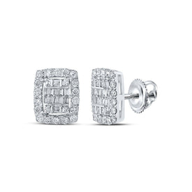 Dazzling Diamond Cluster Earrings in 10kt White Gold - A Mesmerizing Statement Piece - Alternate view 1 from Splendid Jewellery
