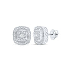 10kt White Gold Sparkling Diamond Square Earrings - A Dazzling Masterpiece by Splendid Jewellery Top view from the 10Kt White Gold Womens Diamond Rounded Square Earrings 1 2 Cttwpin213549 collection by Splendid Jewellery
