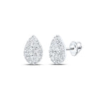 Exquisite Brilliance: 10kt White Gold Pear Diamond Teardrop Earrings Top view from the 10Kt White Gold Womens Pear Diamond Teardrop Earrings 3 8 Cttwpin219122 collection by Splendid Jewellery