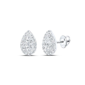 Exquisite Brilliance: 10kt White Gold Pear Diamond Teardrop Earrings Top view from the 10Kt White Gold Womens Pear Diamond Teardrop Earrings 3 8 Cttwpin219122 collection by Splendid Jewellery