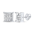 Sparkling Princess Cut Diamond Square Earrings in 10kt White Gold Top view from the 10Kt White Gold Womens Princess Diamond Square Earrings 1 4 Cttwpin13391 collection by Splendid Jewellery