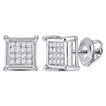 Load image into Gallery viewer, Splendid Jewellery&#39;s Princess Diamond Square Earrings: A Radiant Treasure in 10kt White Gold Top view from the 10Kt White Gold Womens Princess Diamond Square Earrings 1 6 Cttwpin41103 collection by Splendid Jewellery