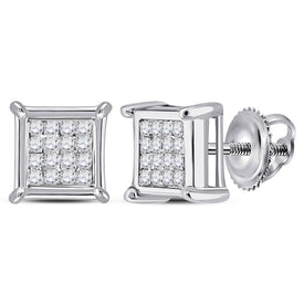 Splendid Jewellery's Princess Diamond Square Earrings: A Radiant Treasure in 10kt White Gold Top view from the 10Kt White Gold Womens Princess Diamond Square Earrings 1 6 Cttwpin41103 collection by Splendid Jewellery