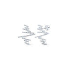 Abstract Brilliance: 10kt White Gold Womens Round Diamond Bar Earrings Top view from the 10Kt White Gold Womens Round Diamond Abstract Bar Earrings 1 3 Cttwpin230800 collection by Splendid Jewellery