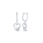 Whimsical Wings Diamond Dangle Earrings Top view from the 10Kt White Gold Womens Round Diamond Butterfly Dangle Earrings 1 4 Cttwpin219563 collection by Splendid Jewellery