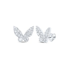 Enchanting Flutter: 10kt White Gold Womens Round Diamond Butterfly Earrings 1/2 Cttw Top view from the 10Kt White Gold Womens Round Diamond Butterfly Earrings 1 2 Cttwpin232188 collection by Splendid Jewellery