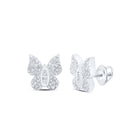 Whimsical Wings Diamond Earrings Top view from the 10Kt White Gold Womens Round Diamond Butterfly Earrings 3 8 Cttwpin237284 collection by Splendid Jewellery