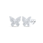 Whimsical Wings Diamond Earrings Top view from the 10Kt White Gold Womens Round Diamond Butterfly Earrings 3 8 Cttwpin237287 collection by Splendid Jewellery