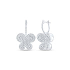 Whimsical Flutter Diamond Earrings Top view from the 10Kt White Gold Womens Round Diamond Butterfly Earrings 7 8 Cttwpin232434 collection by Splendid Jewellery