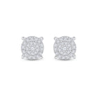 Dazzling Diamond Delight Earrings Top view from the 10Kt White Gold Womens Round Diamond Circle Cluster Earrings 1 4 Cttwpin90092 collection by Splendid Jewellery