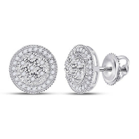Dazzling Diamond Delight Earrings Top view from the 10Kt White Gold Womens Round Diamond Circle Cluster Earrings 1 6 Cttwpin285079 collection by Splendid Jewellery