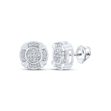 Load image into Gallery viewer, Captivating Circle of Brilliance Earrings Top view from the 10Kt White Gold Womens Round Diamond Circle Earrings 1 10 Cttwpin217755 collection by Splendid Jewellery