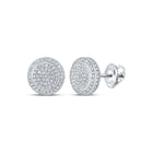 Radiant Diamond Circle Earrings - 10kt White Gold Sparkling Delight Top view from the 10Kt White Gold Womens Round Diamond Circle Earrings 1 2 Cttwpin217725 collection by Splendid Jewellery